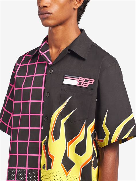 prada flame shirt sale|Prada shirt men's.